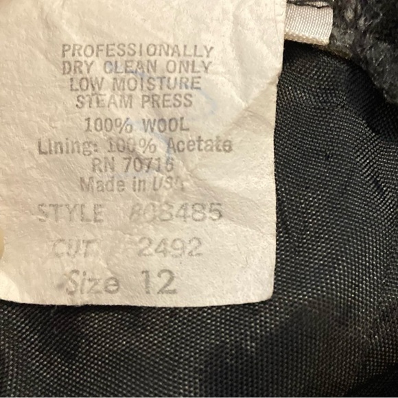 Vintage Black 100% Wool A Line Skirt - Picture 4 of 6